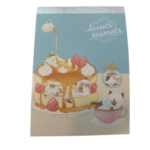 Kyowa Sweets Animals Memo Pad. Pancake and Animal Print. Multicolor - Picture 1 of 5
